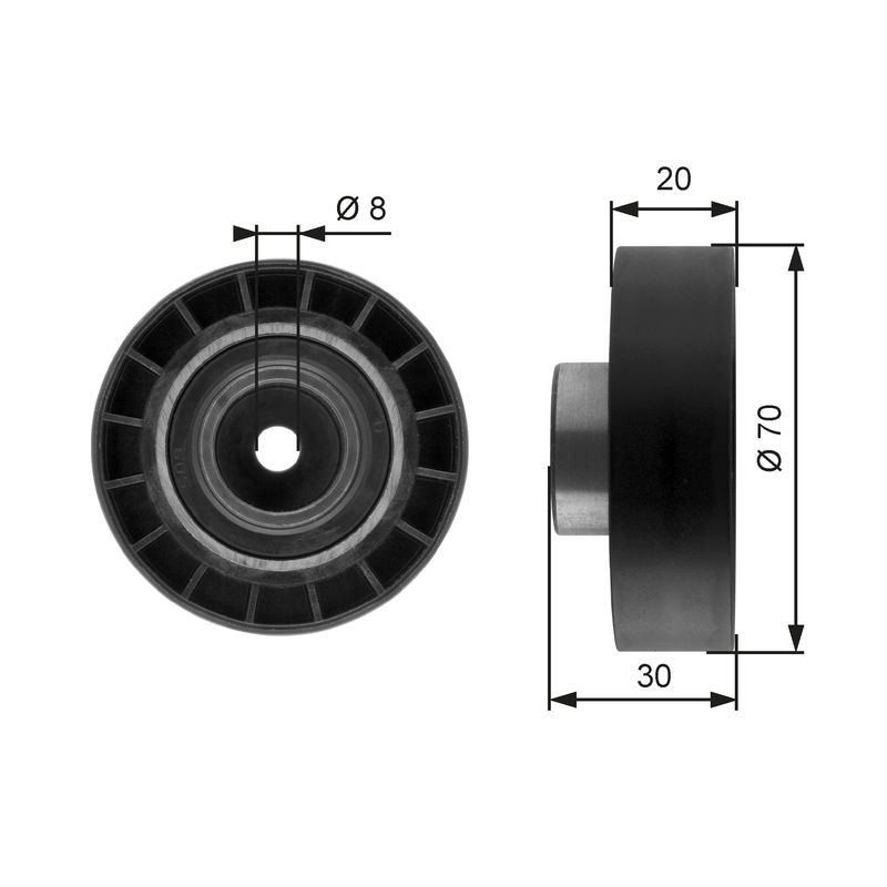 GATES T39059 Tensioner Pulley, V-ribbed belt