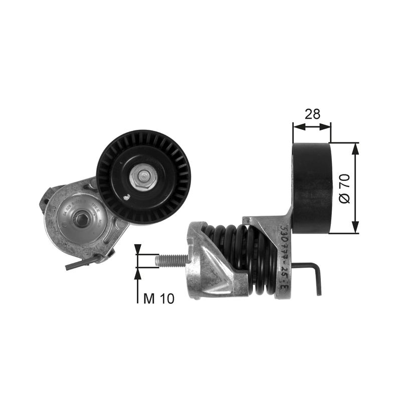 GATES T39085 Belt Tensioner, V-ribbed belt