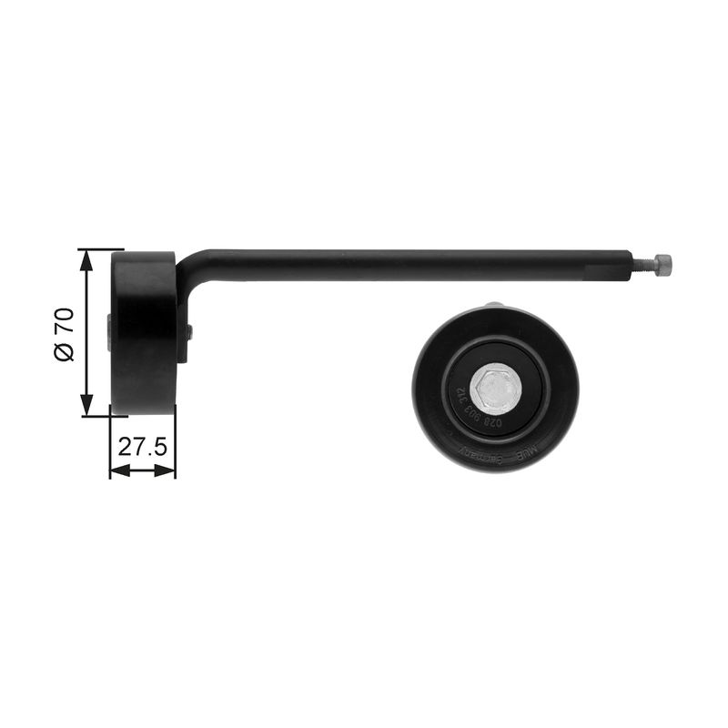 GATES T39088 Belt Tensioner, V-ribbed belt