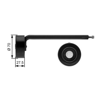 Belt Tensioner, V-ribbed belt GATES T39088