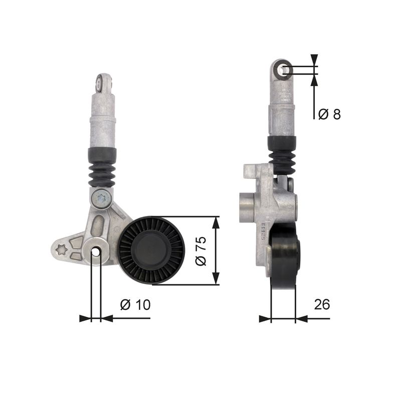 GATES T39099 Belt Tensioner, V-ribbed belt
