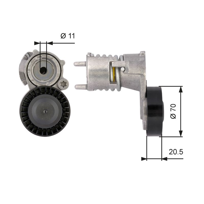 GATES T39117 Belt Tensioner, V-ribbed belt