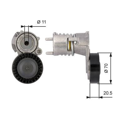 Belt Tensioner, V-ribbed belt GATES T39117