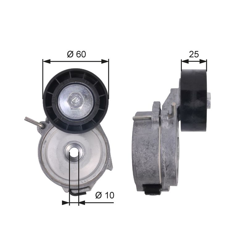 GATES T39126 Belt Tensioner, V-ribbed belt