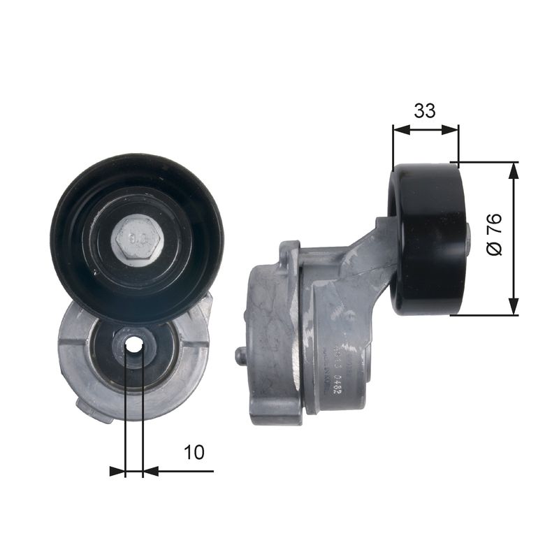 GATES T39134 Belt Tensioner, V-ribbed belt