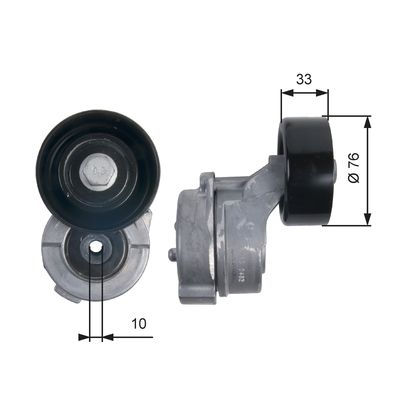 Belt Tensioner, V-ribbed belt GATES T39134