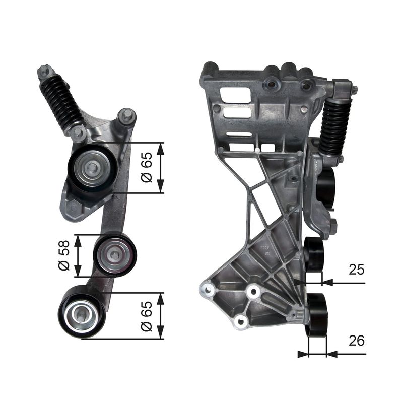 GATES T39136 Belt Tensioner, V-ribbed belt