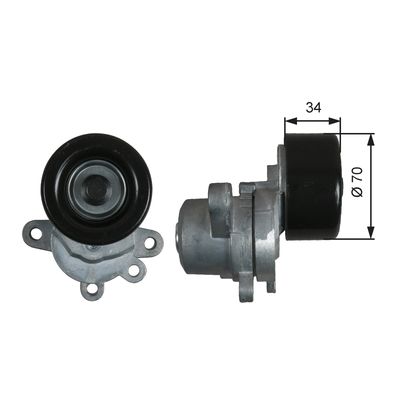 Belt Tensioner, V-ribbed belt GATES T39155