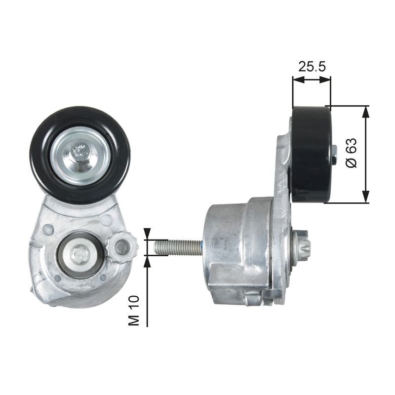 GATES T39160 Belt Tensioner, V-ribbed belt