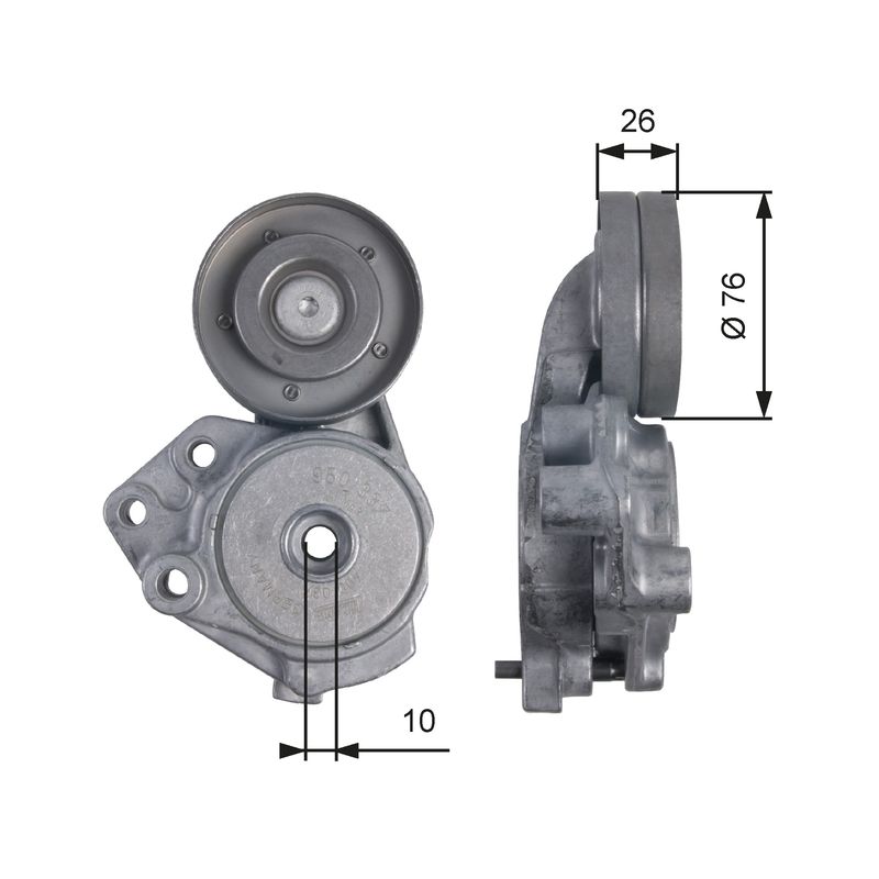 GATES T39173 Belt Tensioner, V-ribbed belt