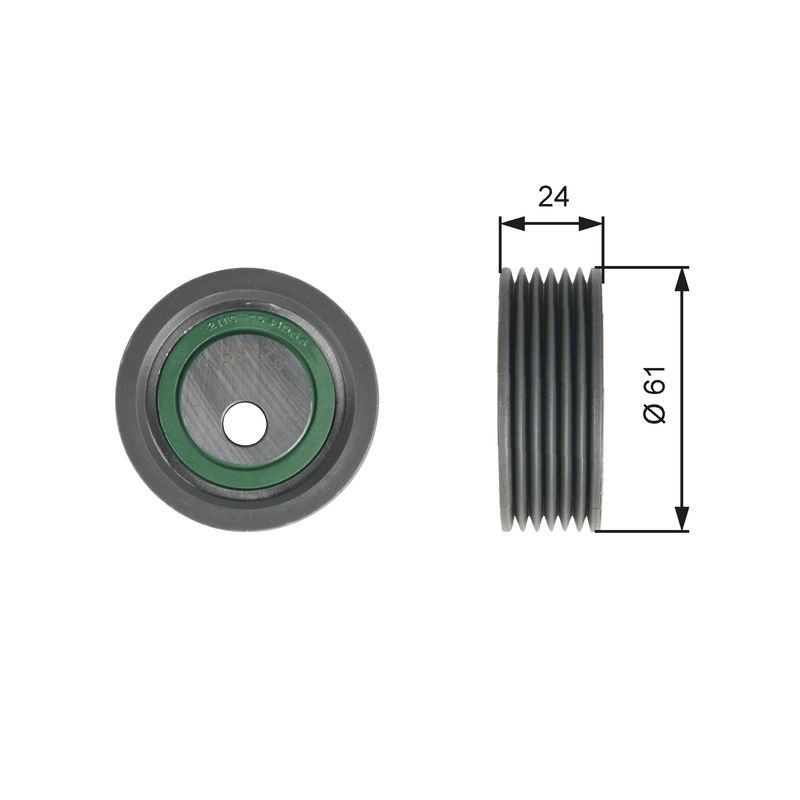 GATES T39176 Tensioner Pulley, V-ribbed belt