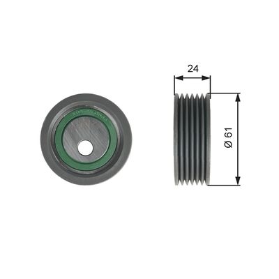 Tensioner Pulley, V-ribbed belt GATES T39176