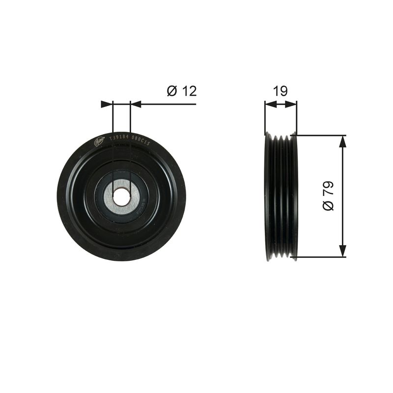 GATES T39184 Tensioner Pulley, V-ribbed belt