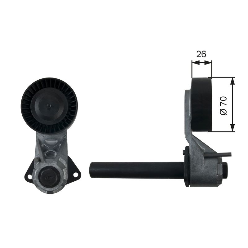 GATES T39203 Belt Tensioner, V-ribbed belt