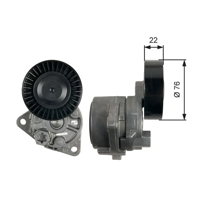 GATES T39217 Belt Tensioner, V-ribbed belt