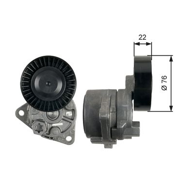 Belt Tensioner, V-ribbed belt GATES T39217