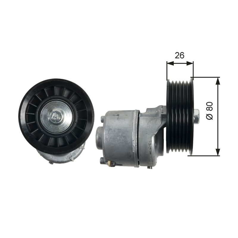 GATES T39222 Belt Tensioner, V-ribbed belt
