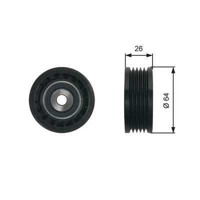 Tensioner Pulley, V-ribbed belt GATES T39234