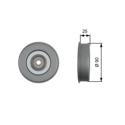 Tensioner Pulley, V-ribbed belt GATES T39245