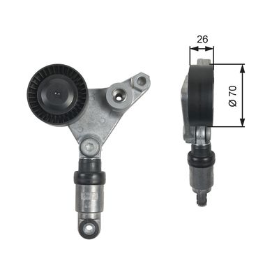 Belt Tensioner, V-ribbed belt GATES T39258