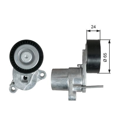 Belt Tensioner, V-ribbed belt GATES T39295