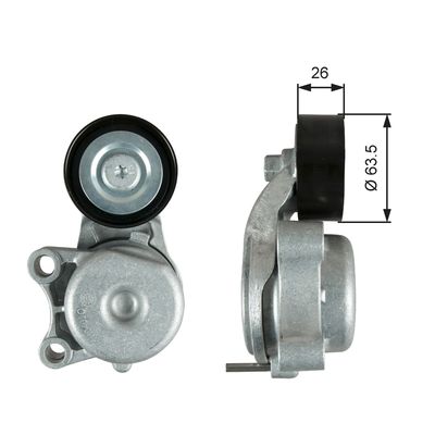Belt Tensioner, V-ribbed belt GATES T39343