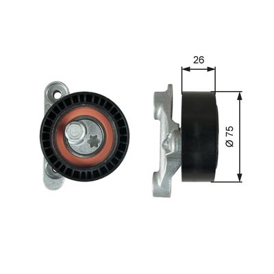 Belt Tensioner, V-ribbed belt GATES T39345