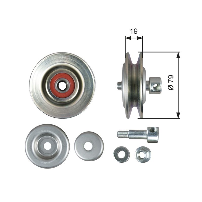 GATES T39363 Tensioner Pulley, V-belt