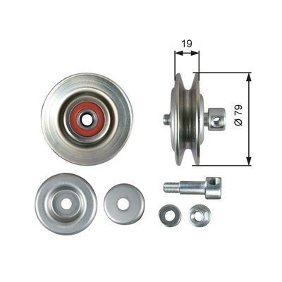 Tensioner Pulley, V-belt GATES T39363