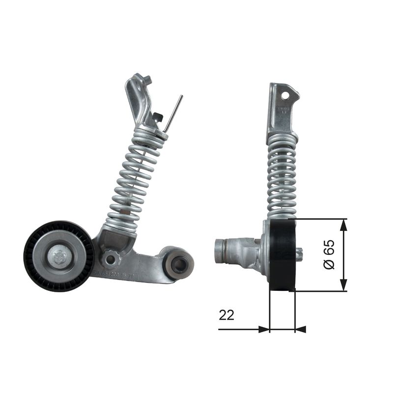 GATES T39373 Belt Tensioner, V-ribbed belt