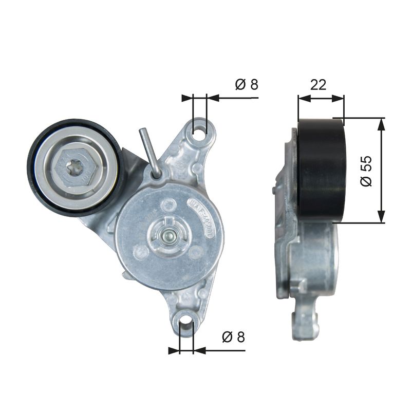 GATES T39392 Belt Tensioner, V-ribbed belt
