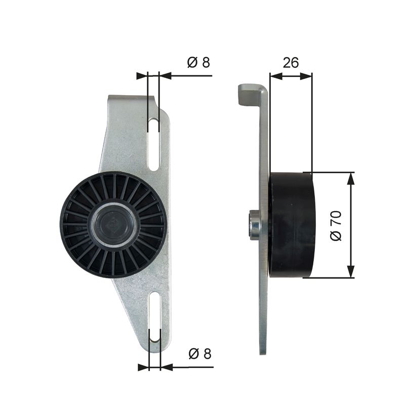 GATES T39393 Belt Tensioner, V-ribbed belt