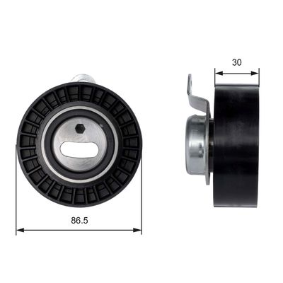 Tensioner Pulley, timing belt GATES T41008