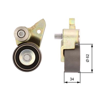 Tensioner Pulley, timing belt GATES T41098