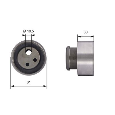 Tensioner Pulley, timing belt GATES T41118