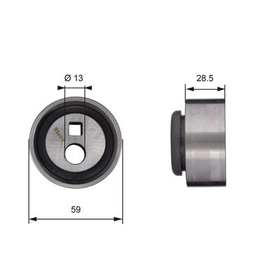 Tensioner Pulley, timing belt GATES T41130