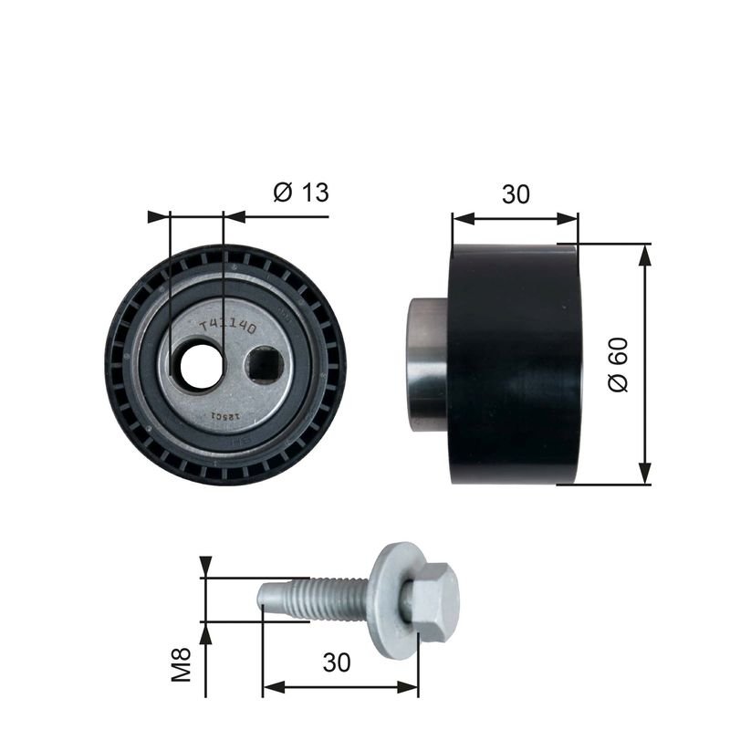 GATES T41140 Tensioner Pulley, timing belt