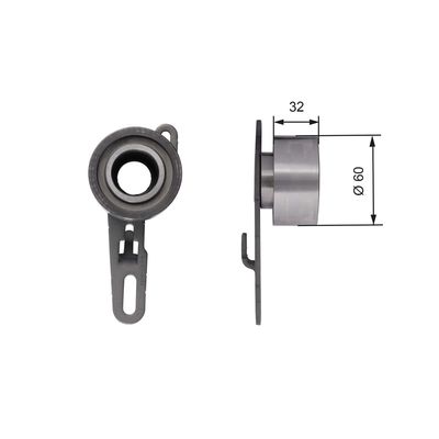 Tensioner Pulley, timing belt GATES T41150