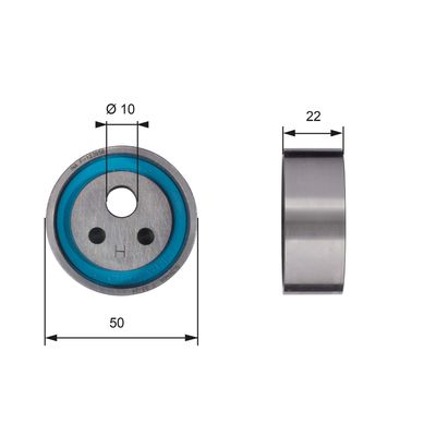 Tensioner Pulley, timing belt GATES T41154