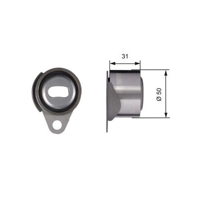 Tensioner Pulley, timing belt GATES T41157
