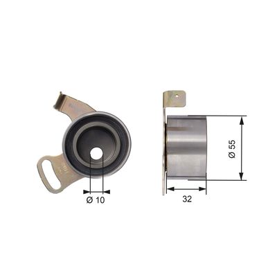 Tensioner Pulley, timing belt GATES T41168