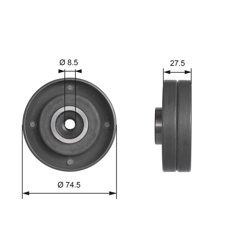 GATES T41174 Deflection/Guide Pulley, timing belt