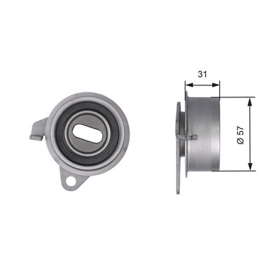 Tensioner Pulley, timing belt GATES T41211