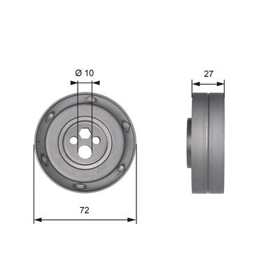 Tensioner Pulley, timing belt GATES T41216