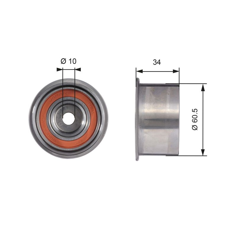 GATES T41226 Deflection Pulley/Guide Pulley, timing belt