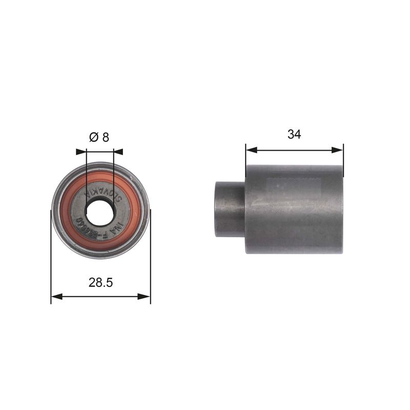 GATES T41230 Deflection/Guide Pulley, timing belt