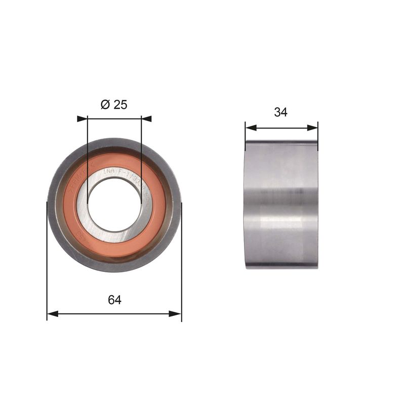 GATES T41234 Tensioner Pulley, timing belt