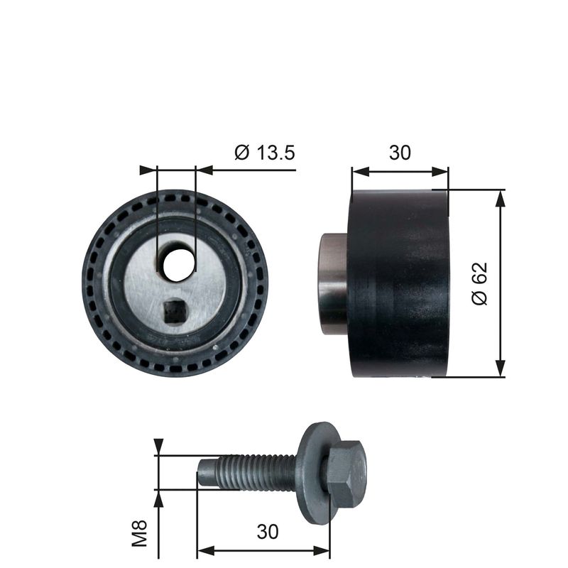 GATES T41282 Tensioner Pulley, timing belt