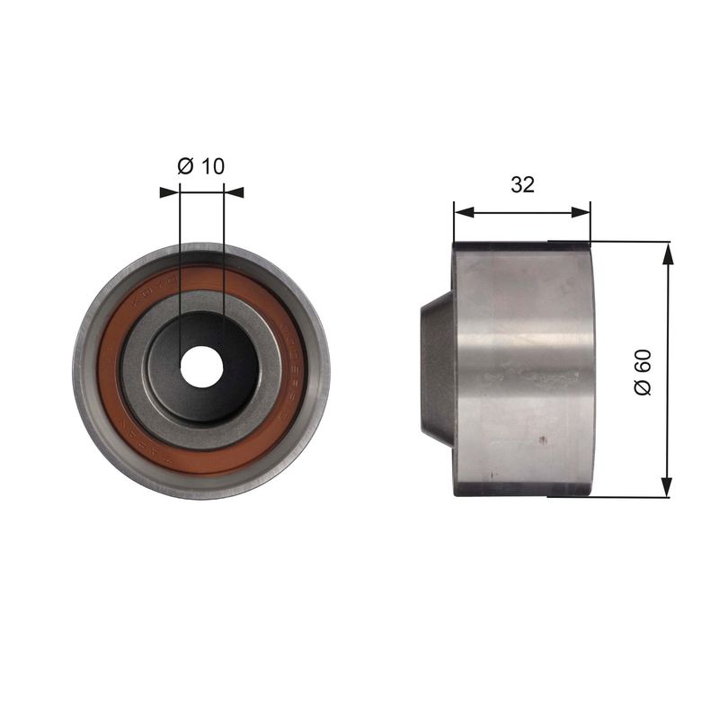 GATES T42017 Deflection/Guide Pulley, timing belt