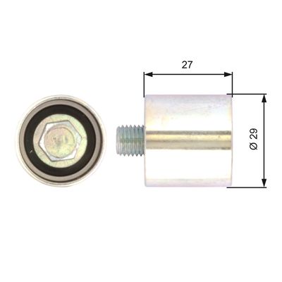 Deflection/Guide Pulley, timing belt GATES T42019